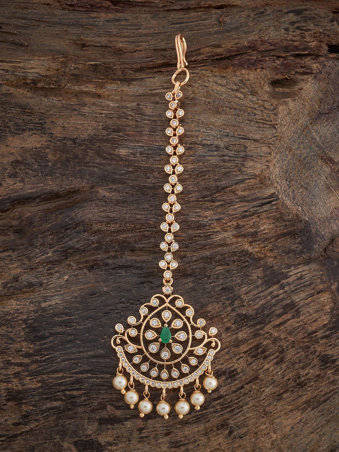 

Kushal's Fashion Jewellery Gold-Plated Maang Tikka