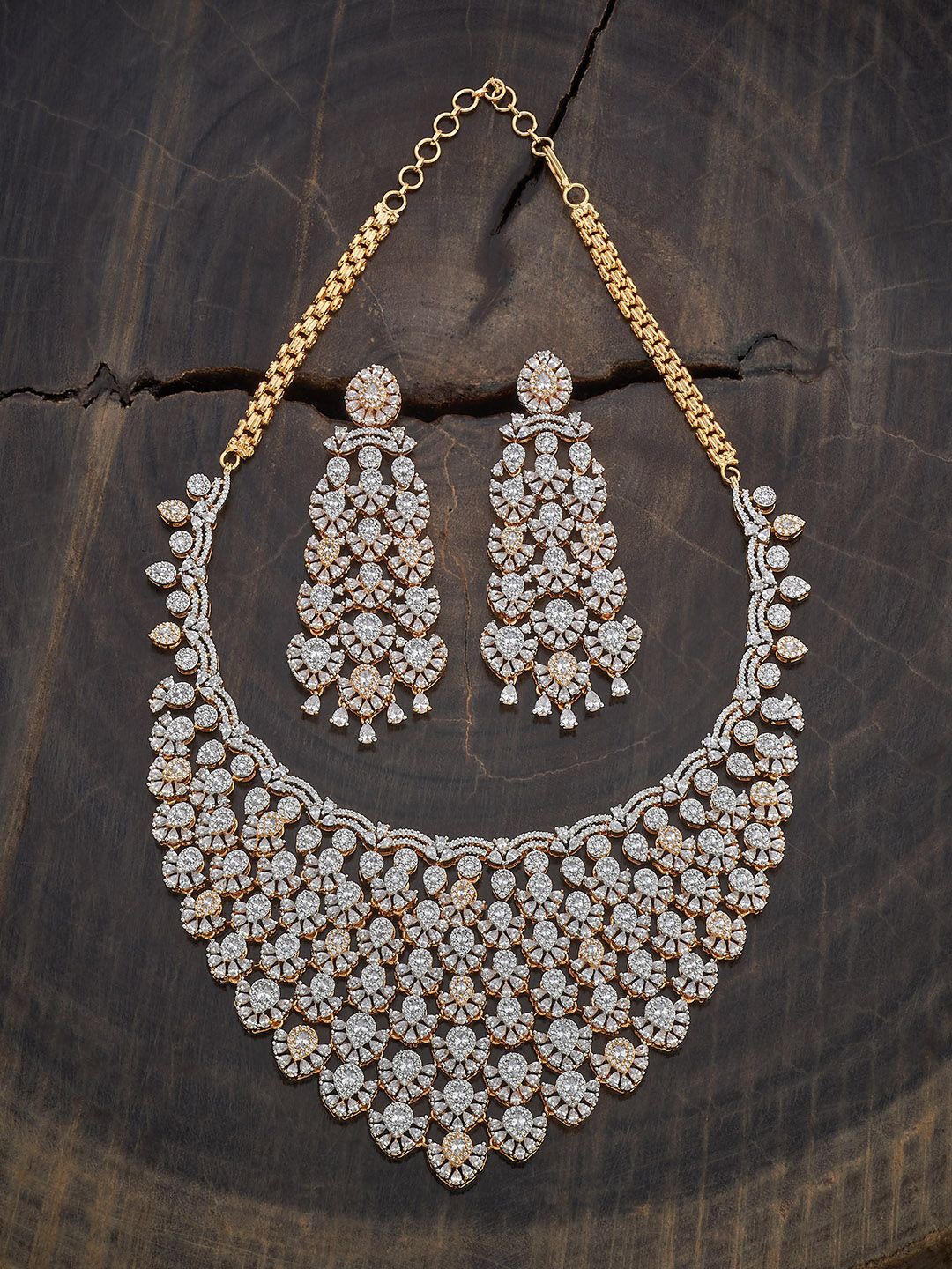 

Kushal's Fashion Jewellery Gold-Plated CZ Studded Jewellery Set