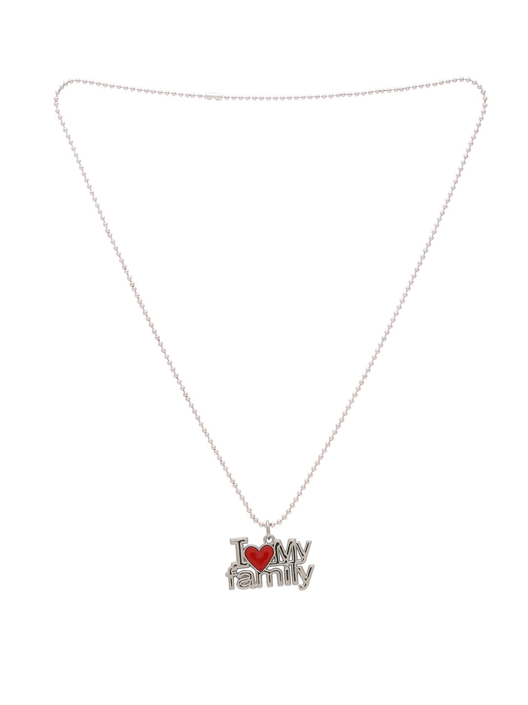 

MEMOIR Brass-Plated Contemporary Pendant With Chain, Silver