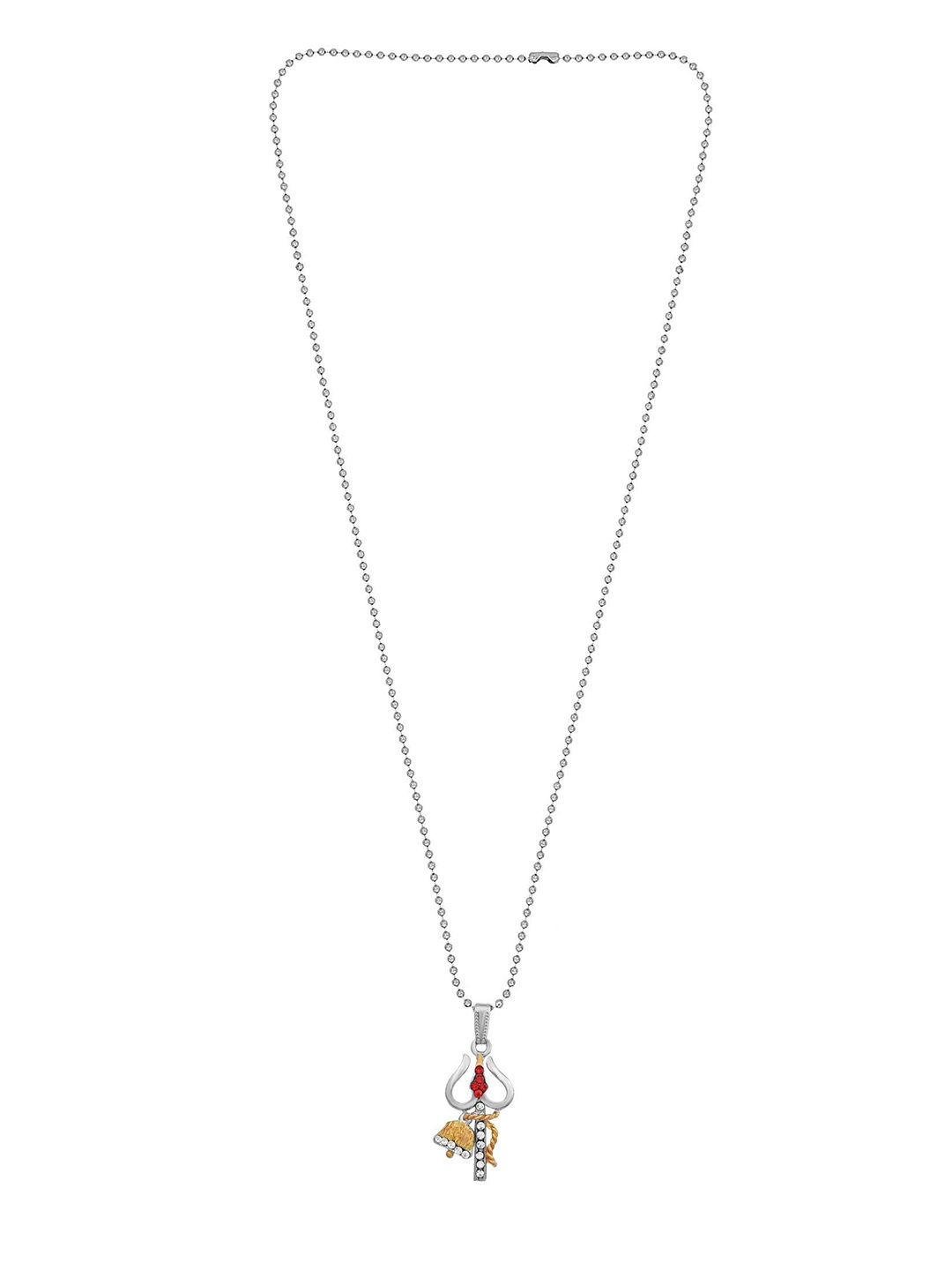 

MEMOIR AD Stone Studded Pendant With Chain, Silver