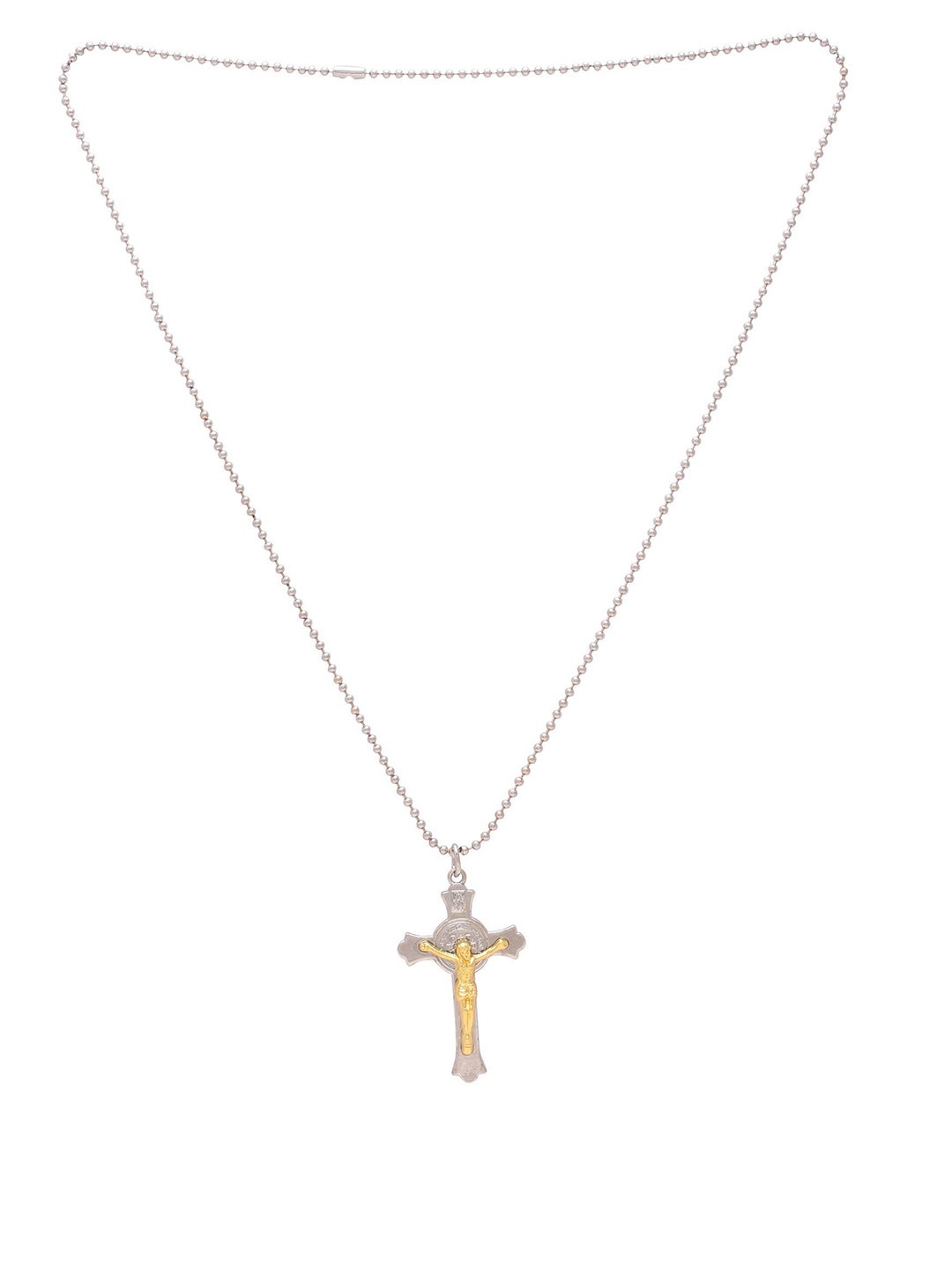 

MEMOIR Brass-Plated Contemporary Pendant With Chain, Silver
