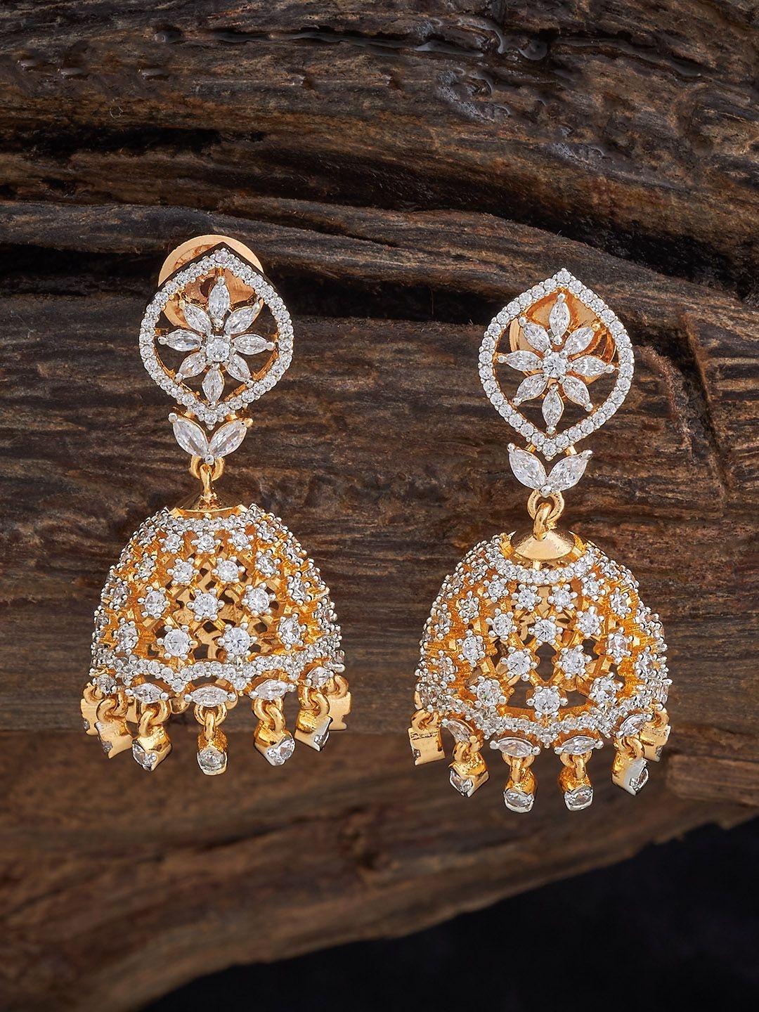 

Kushal's Fashion Jewellery Dome Shaped Jhumkas Earrings, White