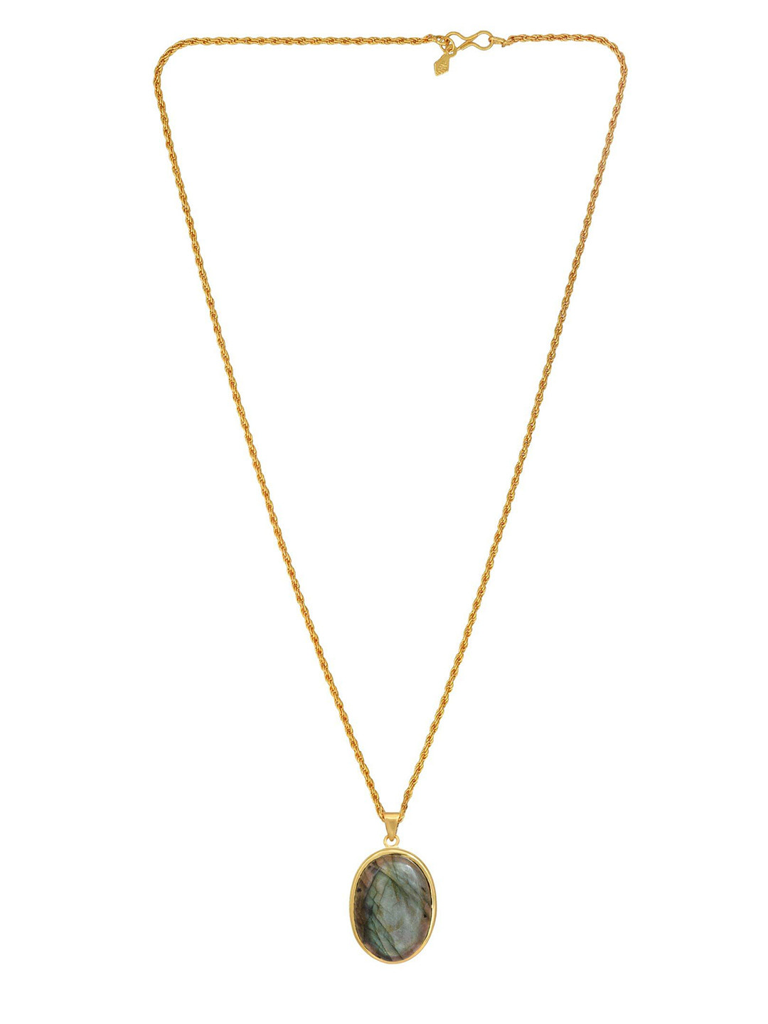 

MEMOIR Gold-Plated Stone Studded Pendant With Chain