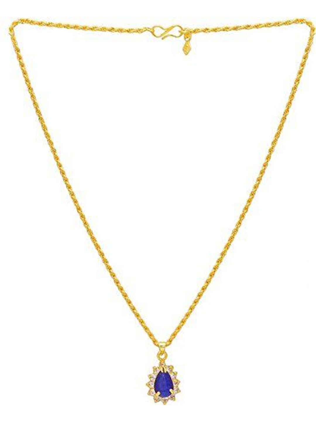 

MEMOIR Gold-Plated Stone Studded Pendant with Chain