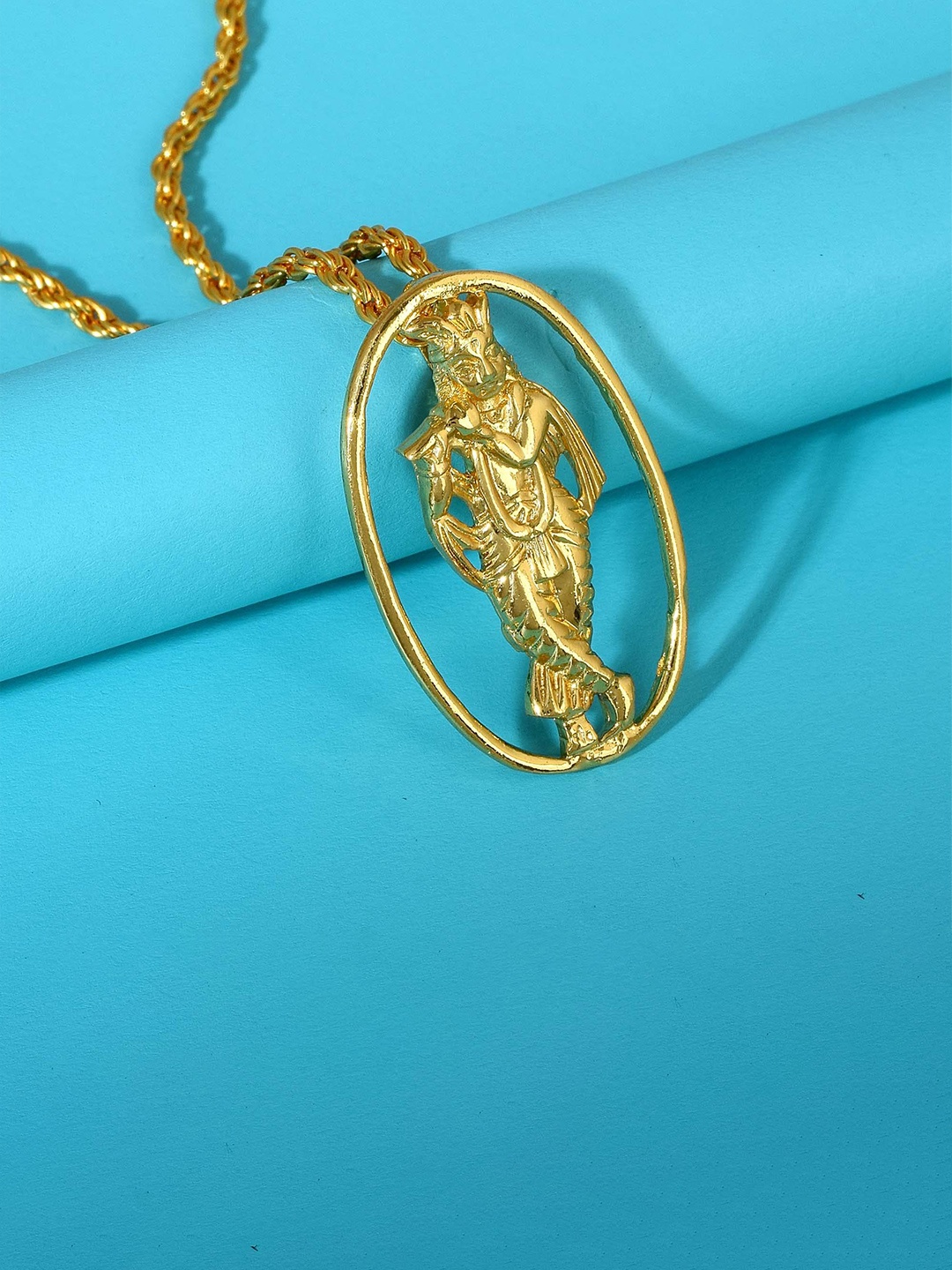 

MEMOIR Gold-Plated Lord Krishna Pendant With Chain