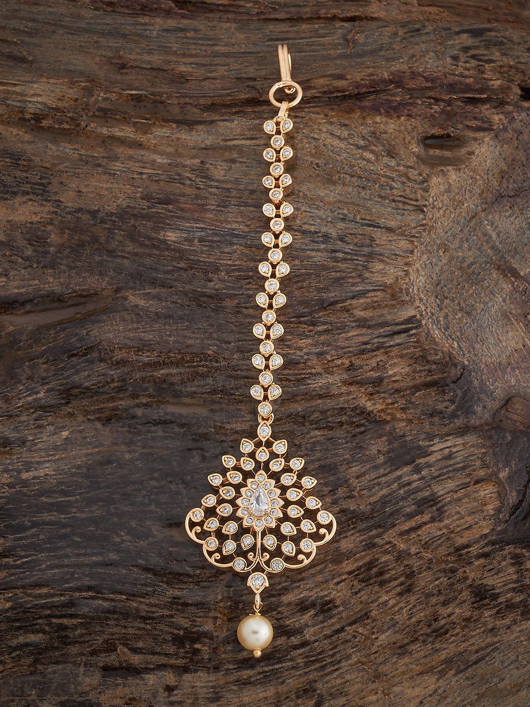 

Kushal's Fashion Jewellery Gold-Plated Maang Tikka