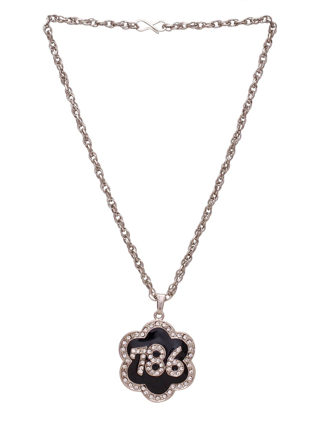 

MEMOIR Silver Plated CZ Stone Studded Pendant With Chain