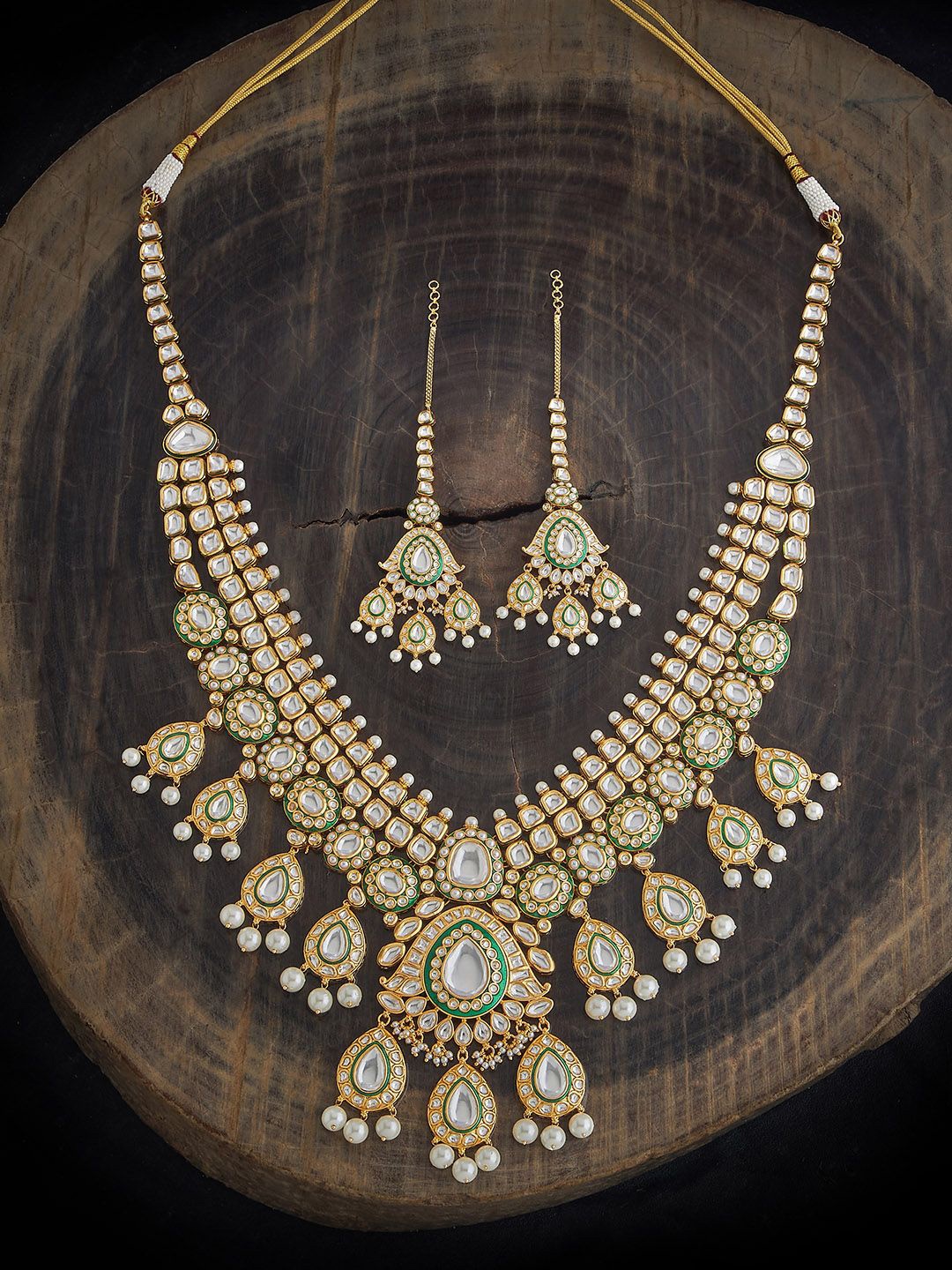 

Kushal's Fashion Jewellery Victorian-Plated Kundan Studded Jewellery Set, Gold