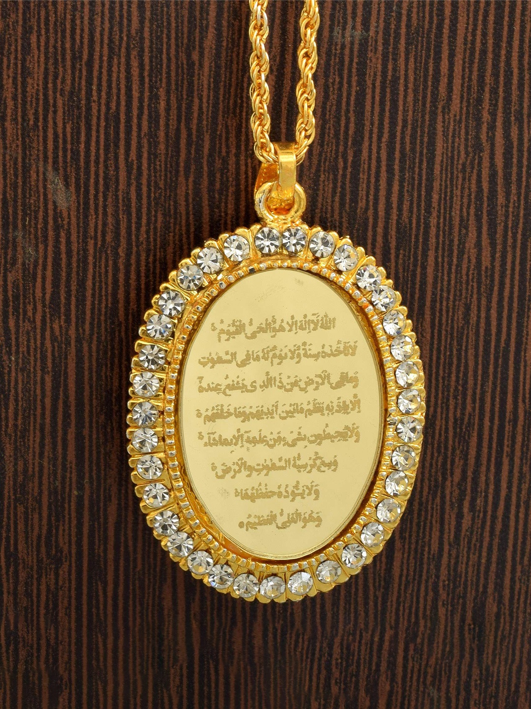 

MEMOIR Gold-Plated Cubic Zirconia Studded Pendant With Chain