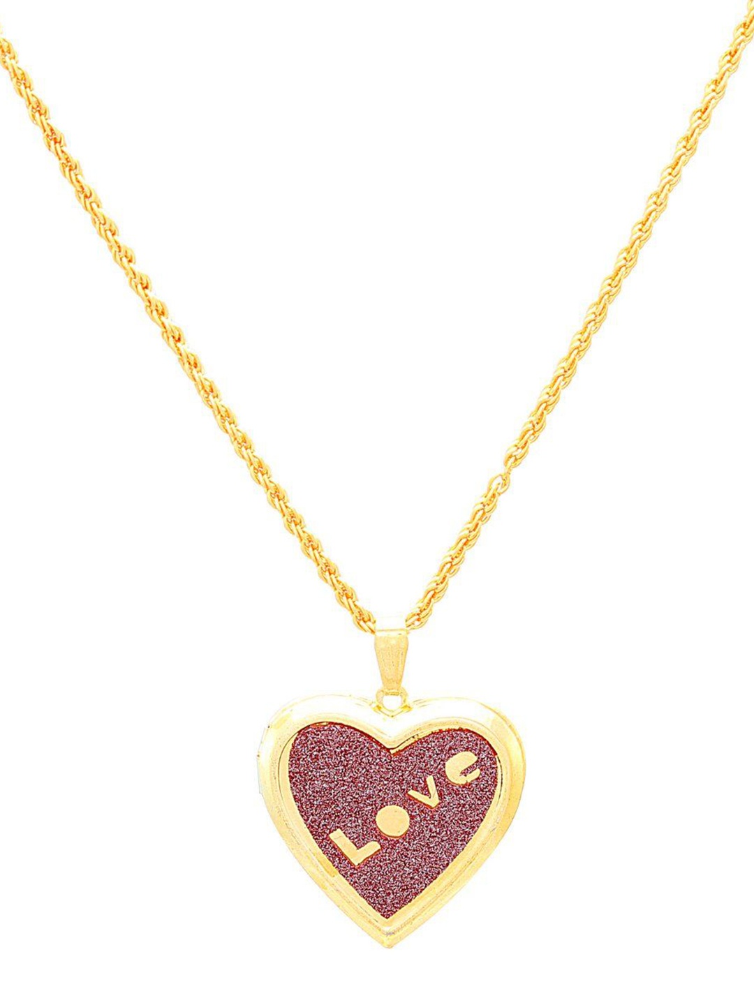 

MEMOIR Unisex Gold-Plated Love Openable Heart Pendant With Chain