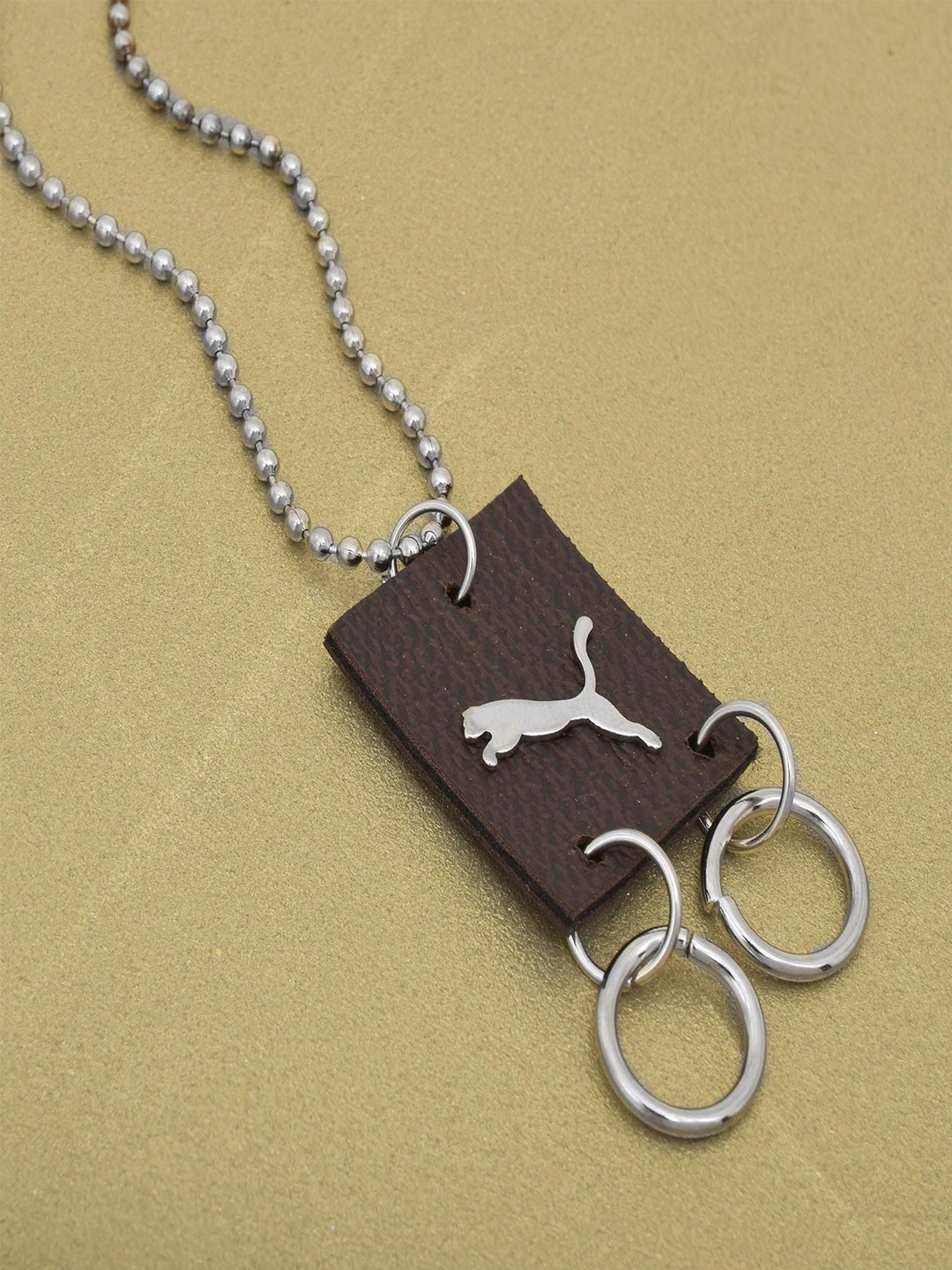 

MEMOIR Unisex Brass-Plated Square Pendant With Chain, Black
