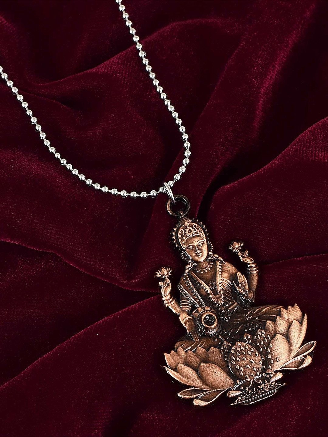 

MEMOIR Unisex Copper-Plated Goddess Lakshmi Pendant With Chain