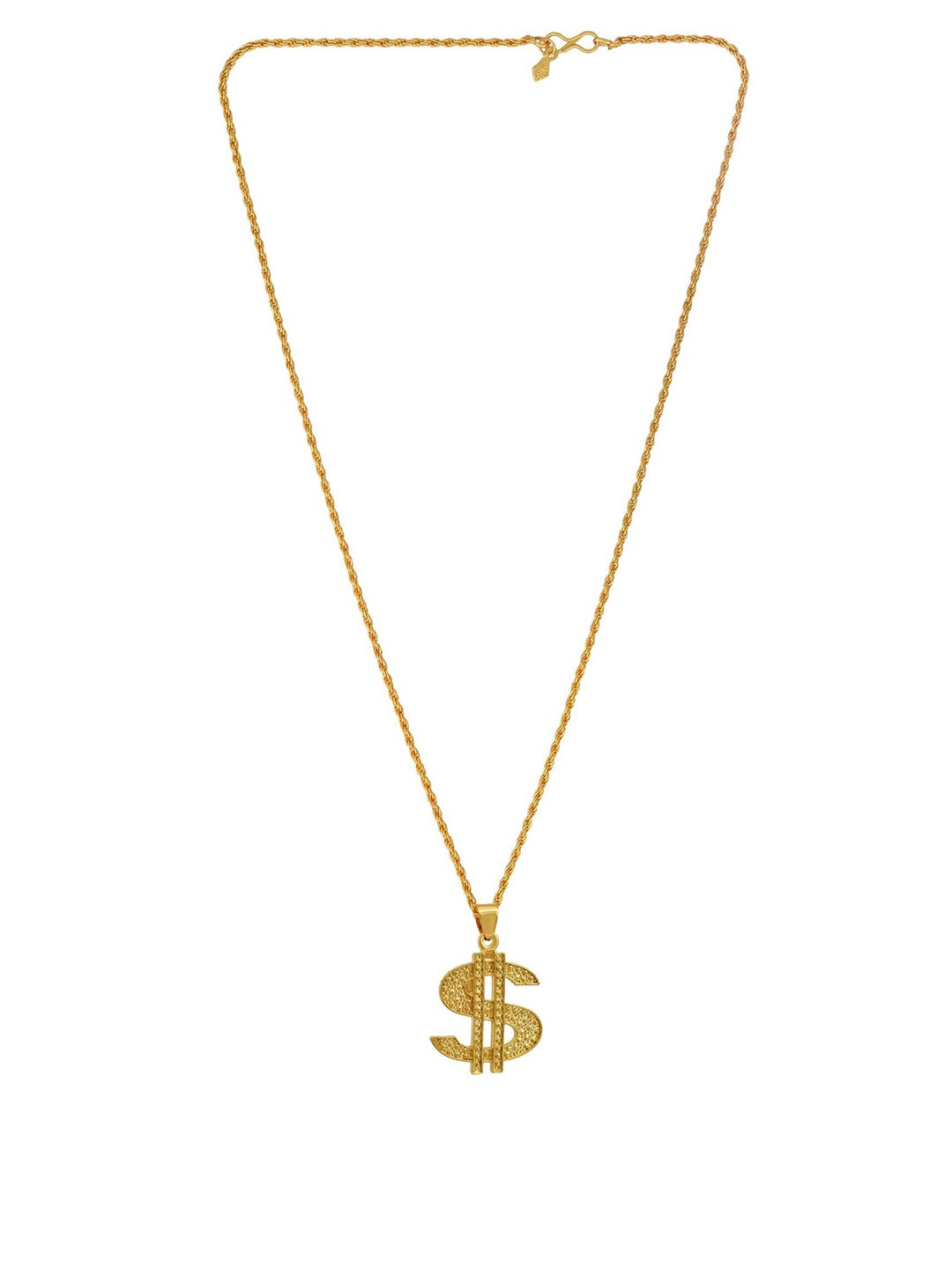 

MEMOIR Unisex 24 KT Gold Plated Dollar Design Charm Pendant With Chain