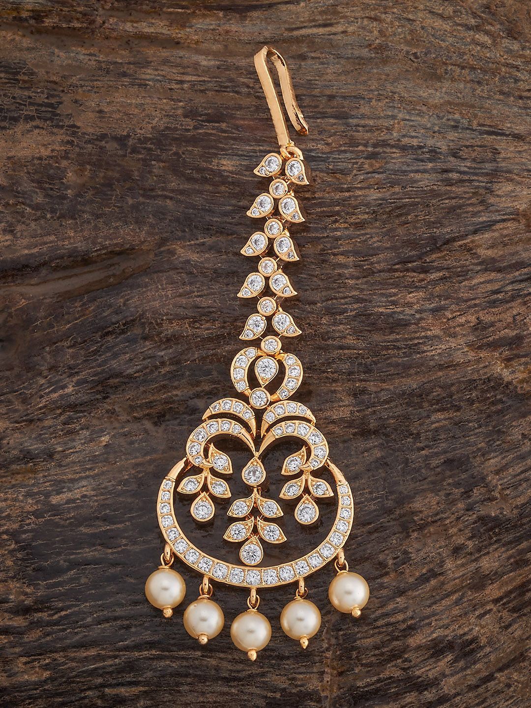 

Kushal's Fashion Jewellery Gold-Plated Maang Tikka