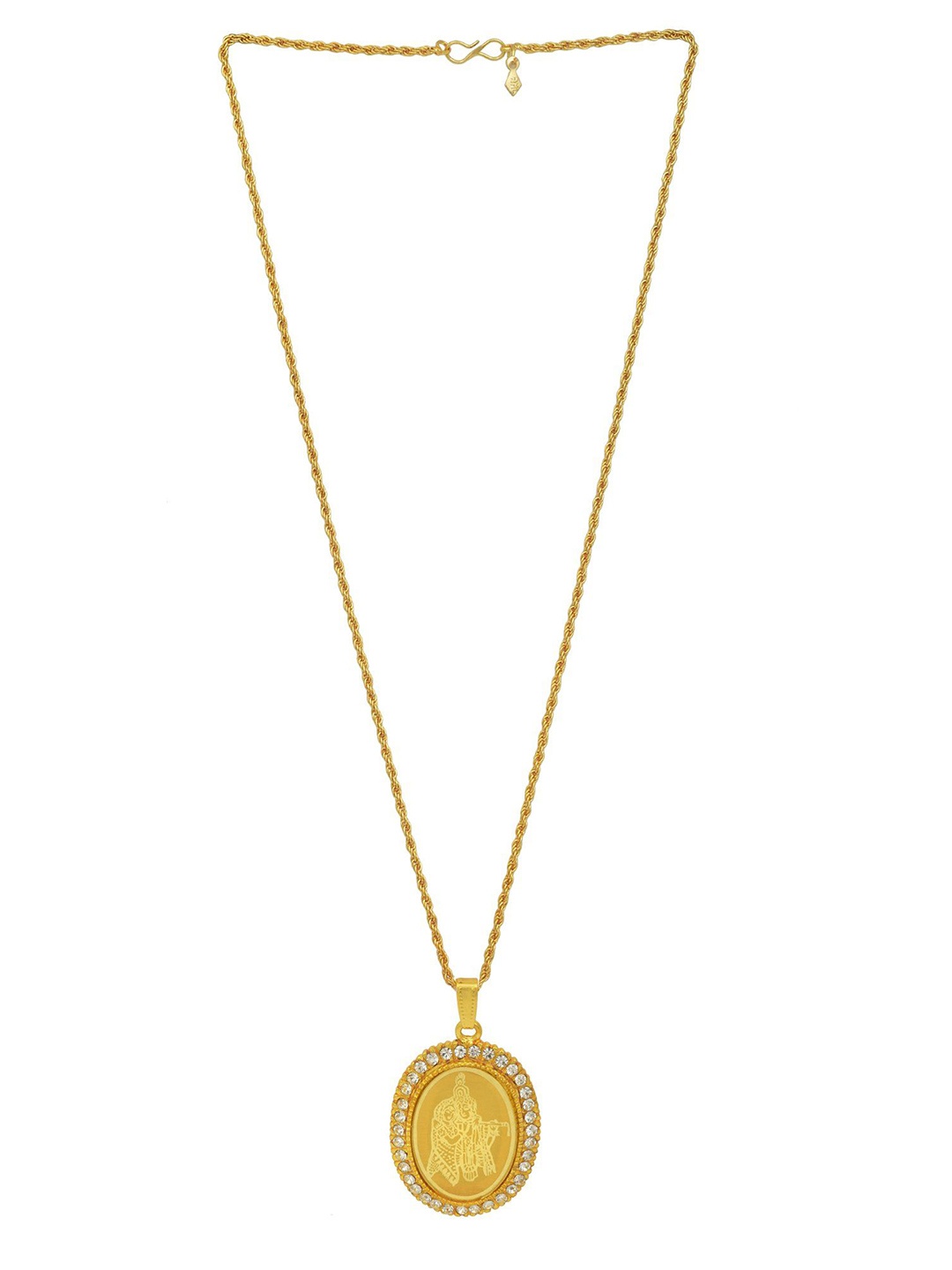 

MEMOIR Brass-Plated Circular Pendant with Chain, Yellow