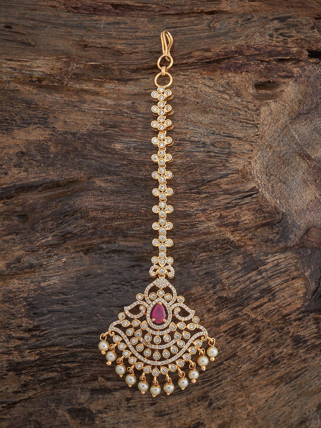 

Kushal's Fashion Jewellery Gold-Plated Maang Tikka