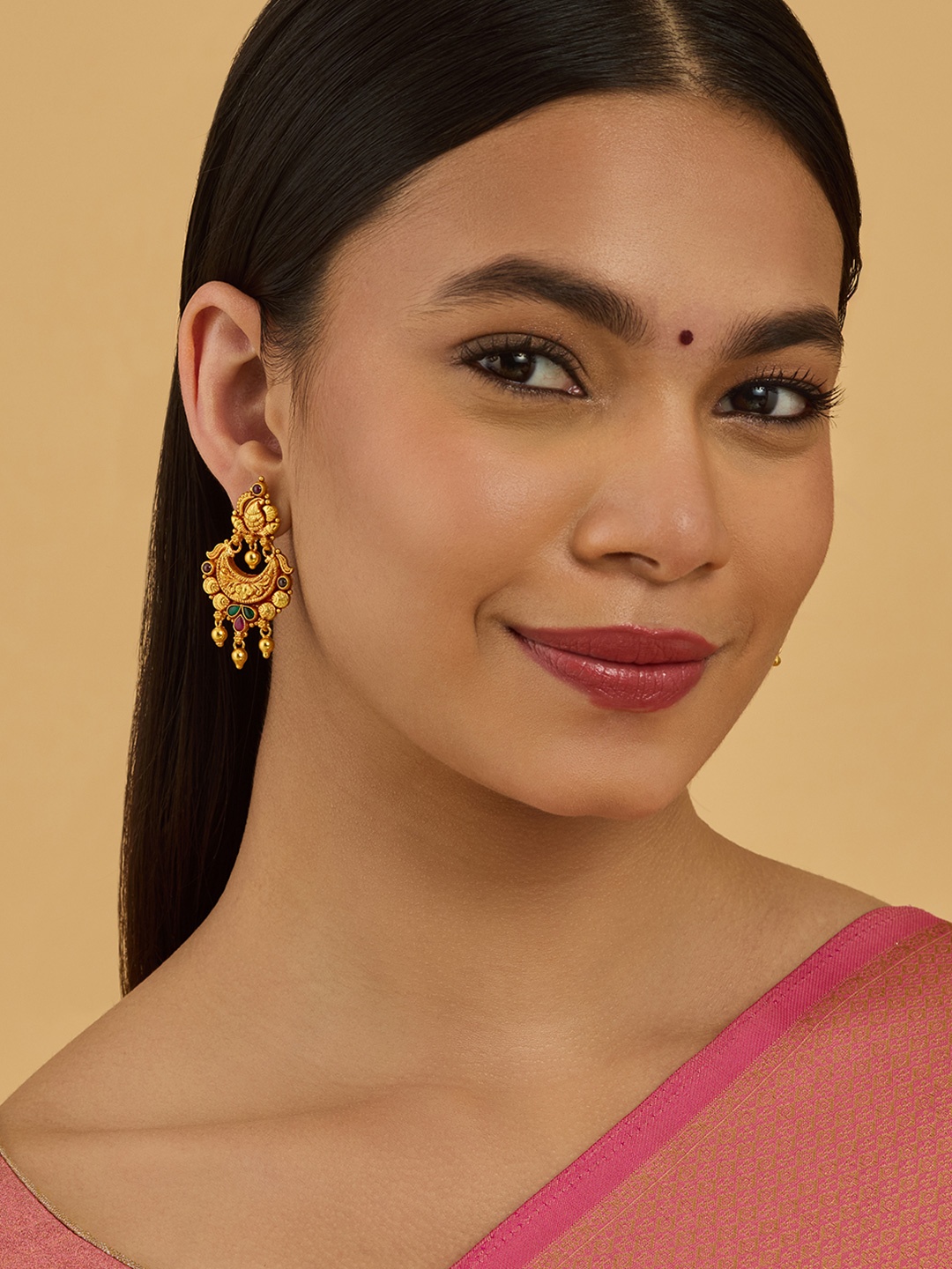 

Kushal's Fashion Jewellery 92.5 Sterling Silver Gold-Plated Spherical Chandbalis