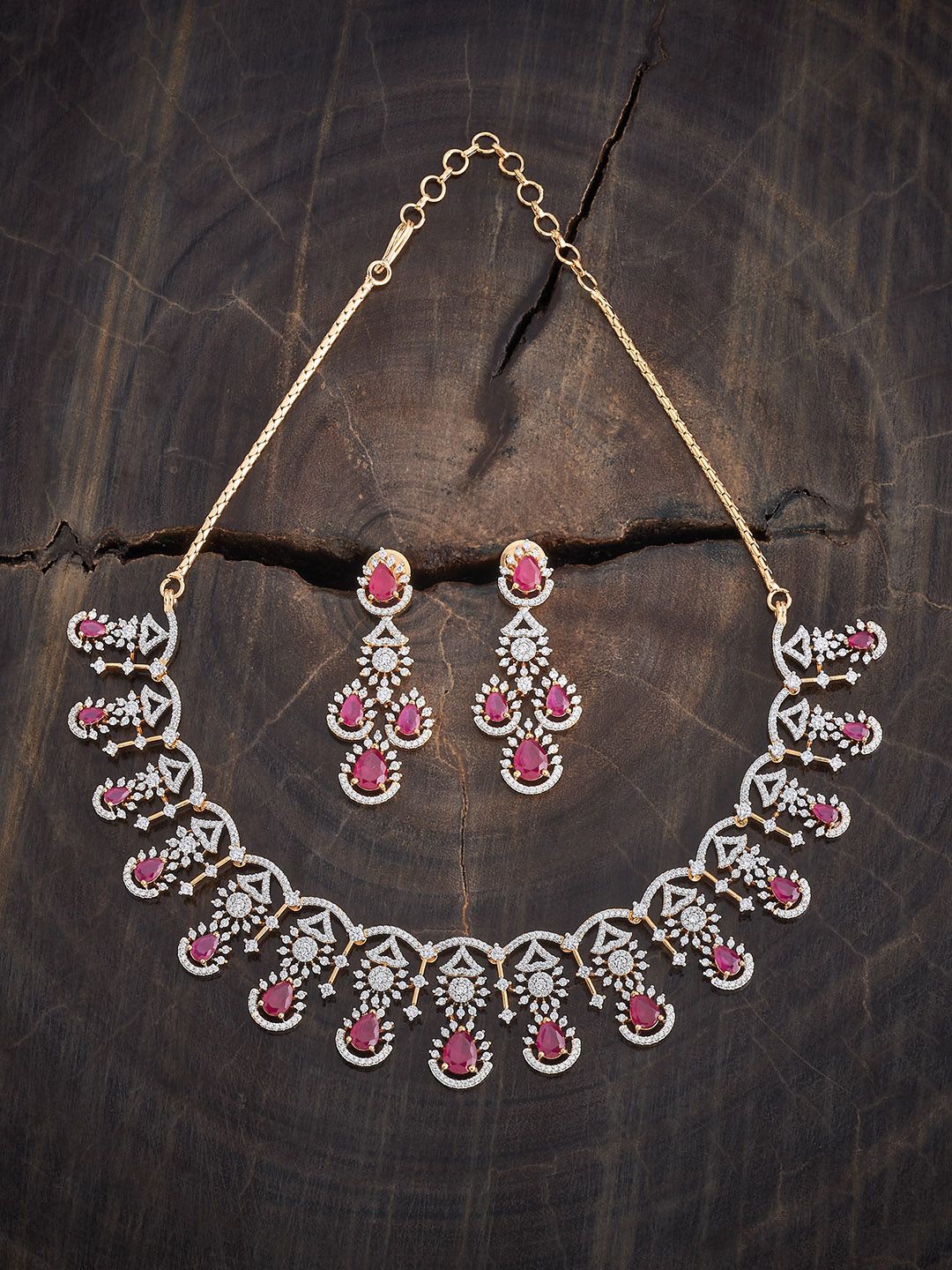 

Kushal's Fashion Jewellery Gold-Plated CZ Studded Jewellery Set