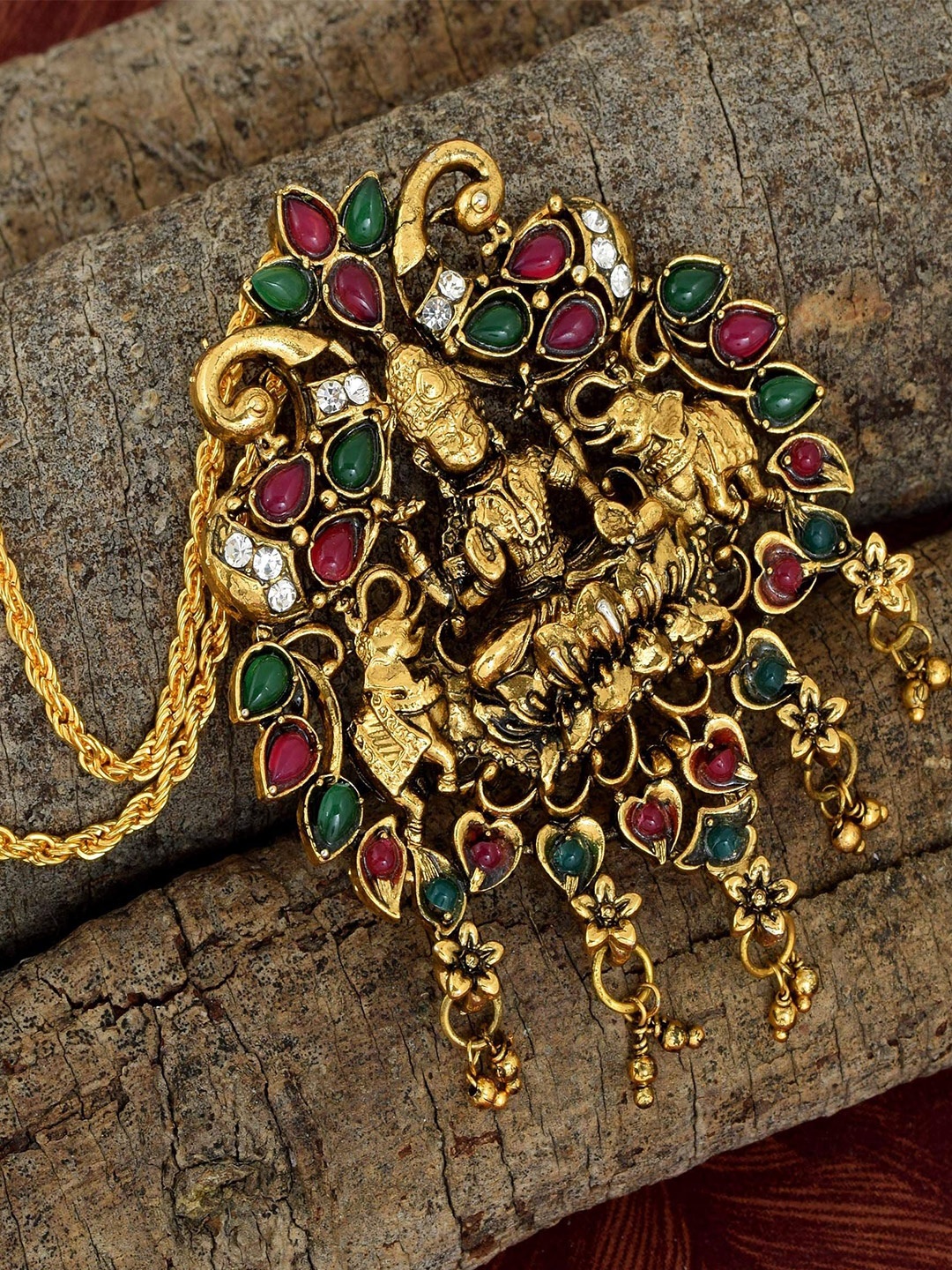 

MEMOIR UGold-Plated Lakshmi Maa Necklace, Gold