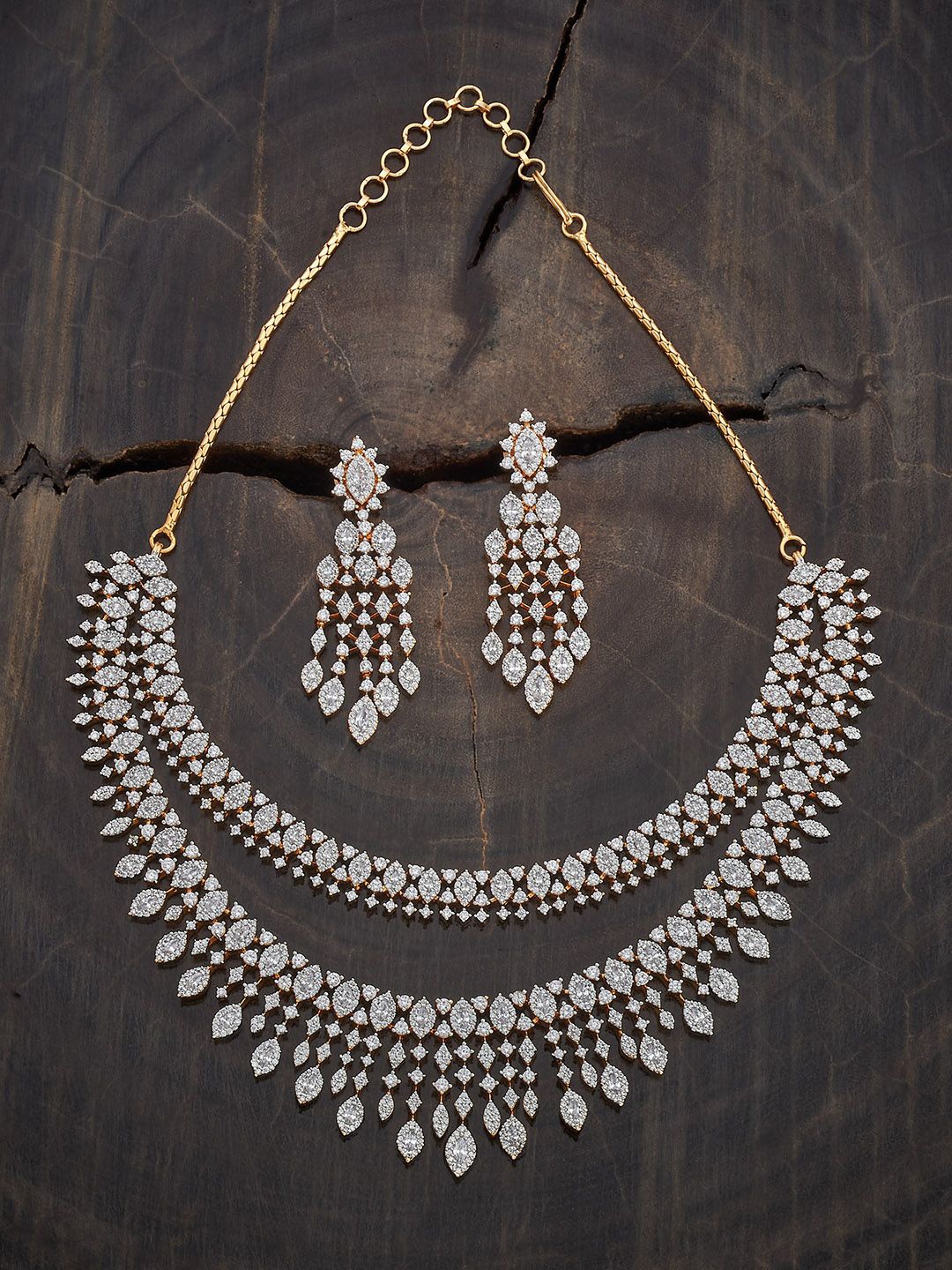 

Kushal's Fashion Jewellery Gold-Plated CZ Studded Jewellery Set
