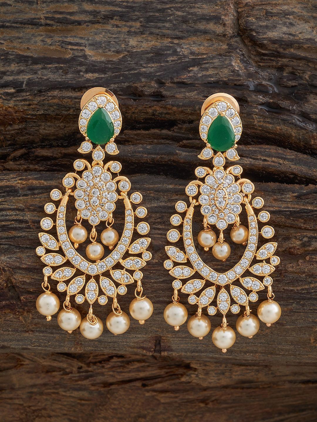

Kushal's Fashion Jewellery Gold-Plated Drop Earrings