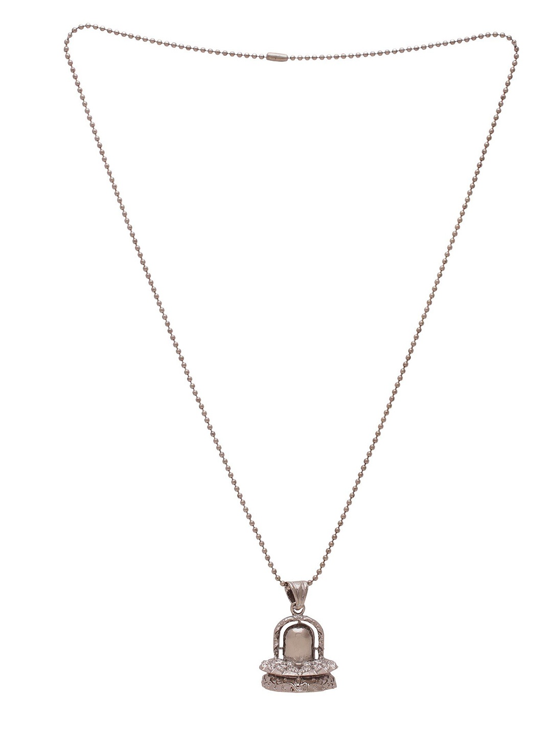 

MEMOIR Rhodium-Plated Shivaling Pendant Pendant With Chain, Silver