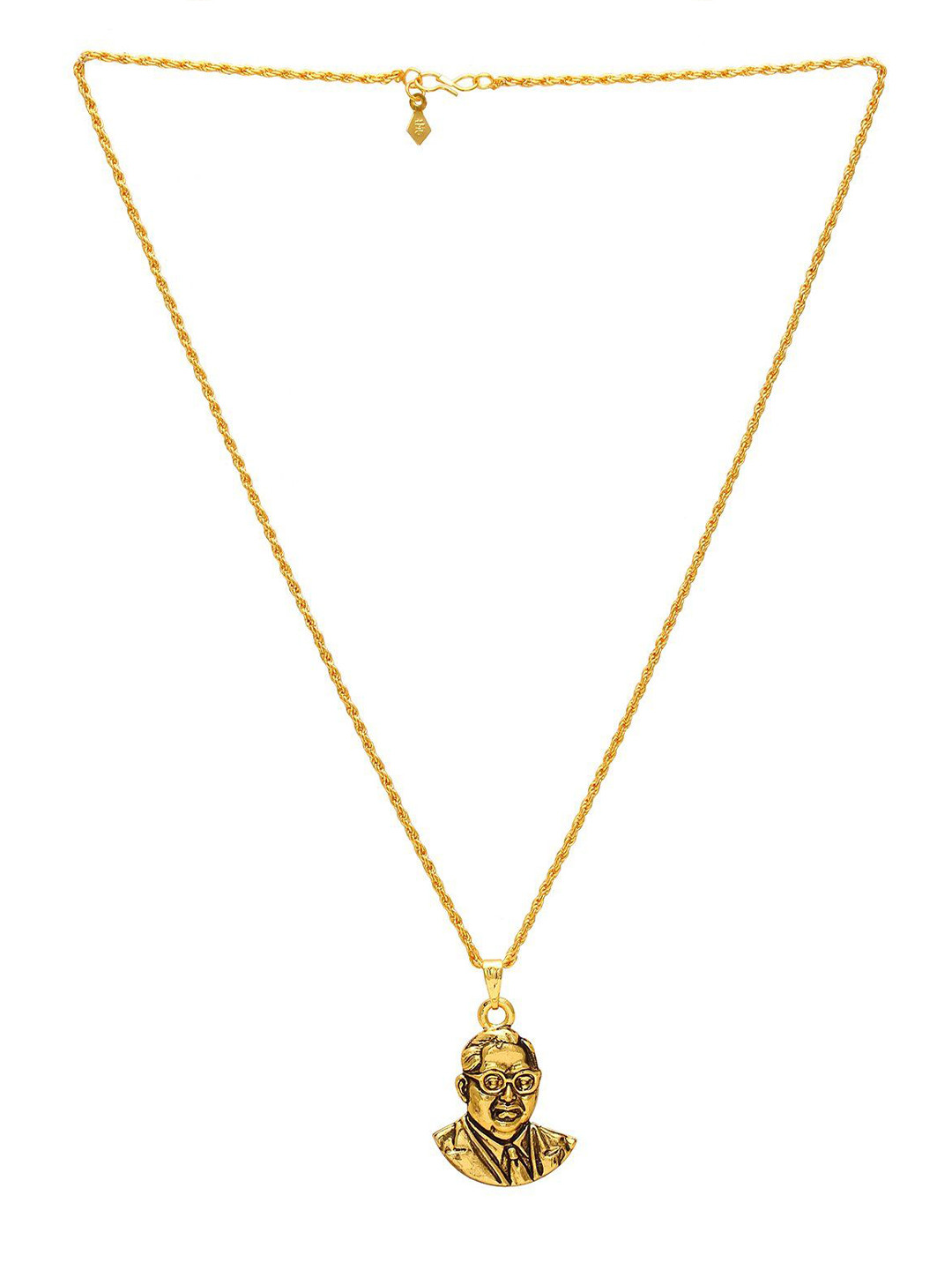

MEMOIR Brass-Plated Ambedkar Pendant With Chain, Yellow