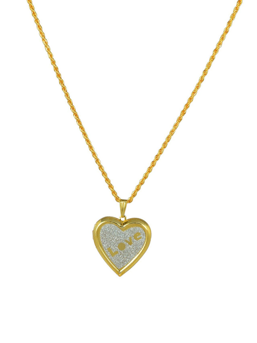

MEMOIR Brass Plated Pendant With Finger Ring, White