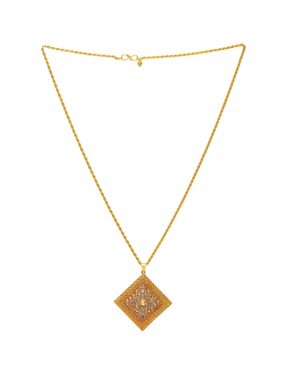 

MEMOIR Gold-Plated Cubic Zircon Studded Pendant With Chain