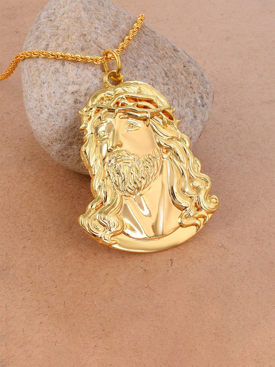 

MEMOIR 22KT Gold Plated Lrd Jesus Pendant With Chain