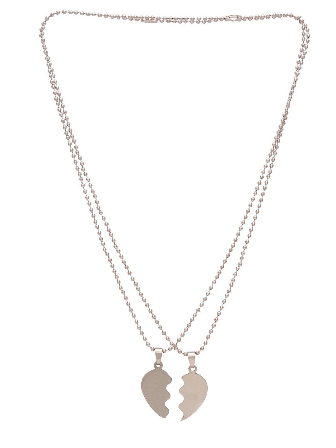 

MEMOIR Pack Of 2 Silver Plated Heart Shaped Pendants & Chains