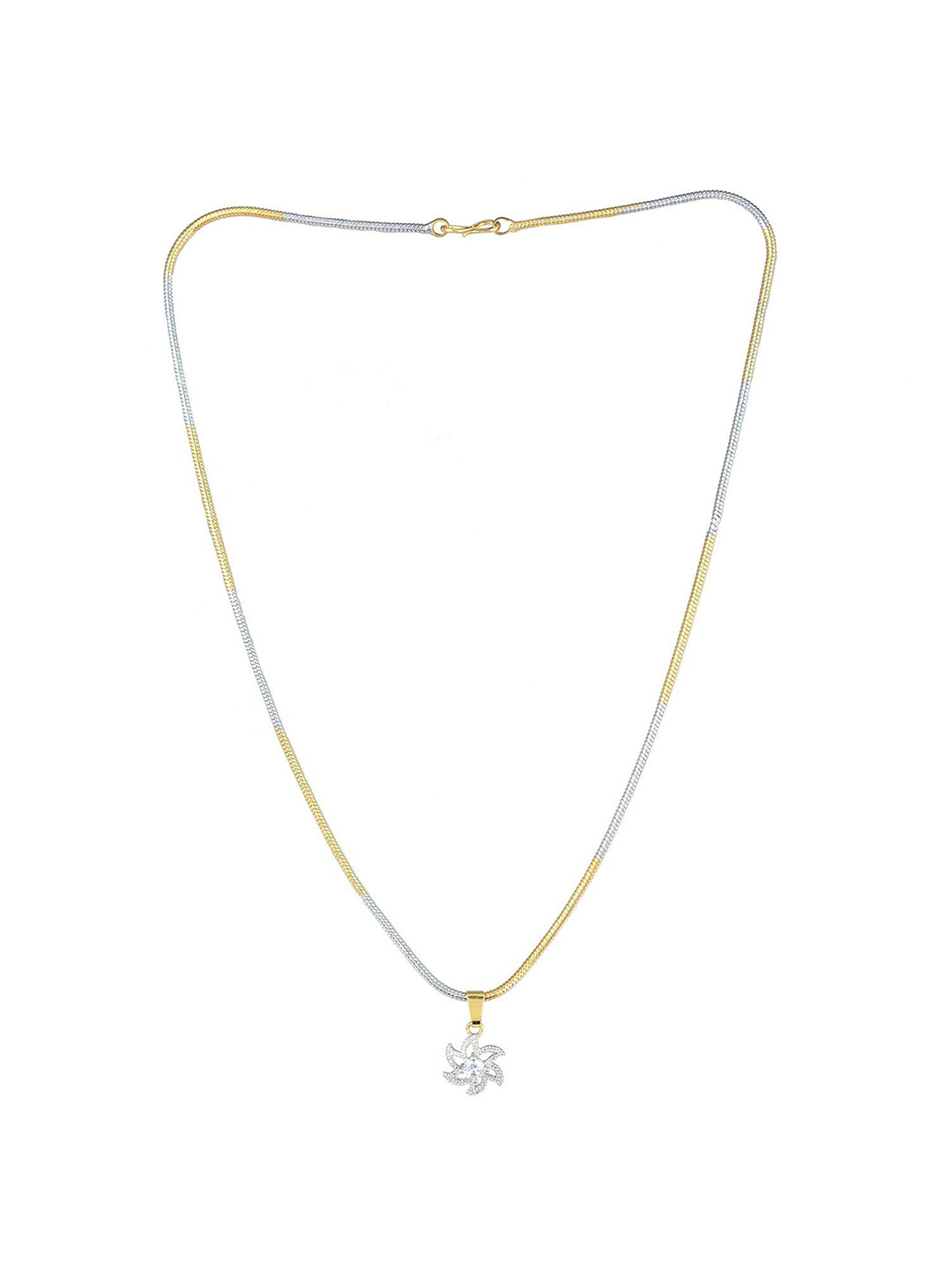 

MEMOIR Artificial Stone Studded Pendant With Chain, Gold