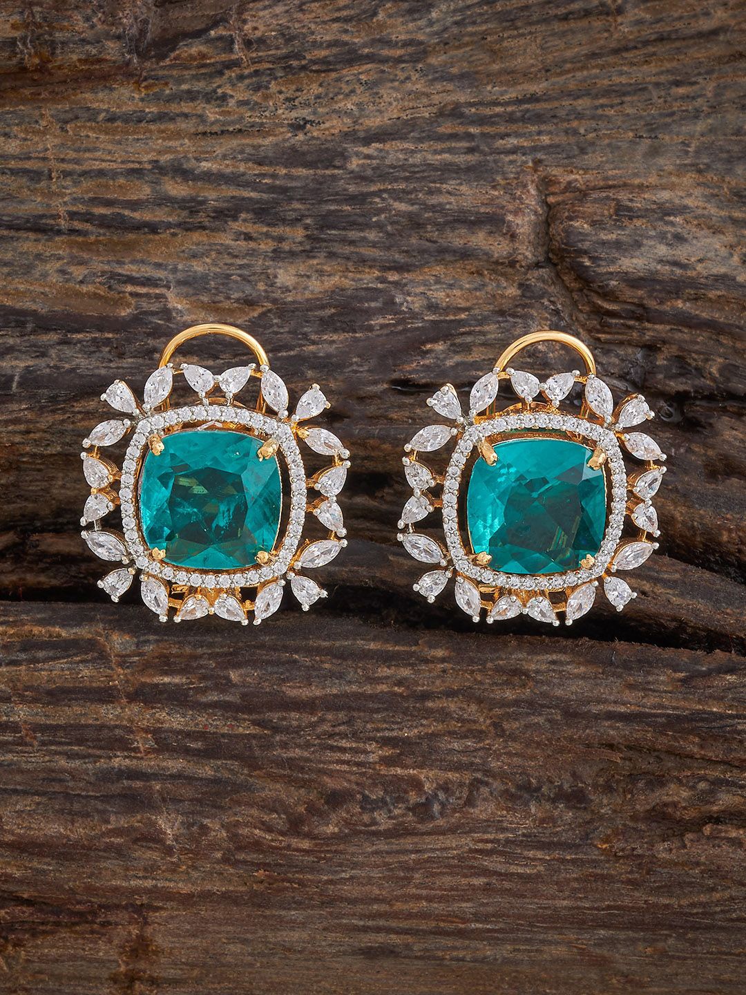 

Kushal's Fashion Jewellery Rhodium-Plated Zircon Studs, Silver