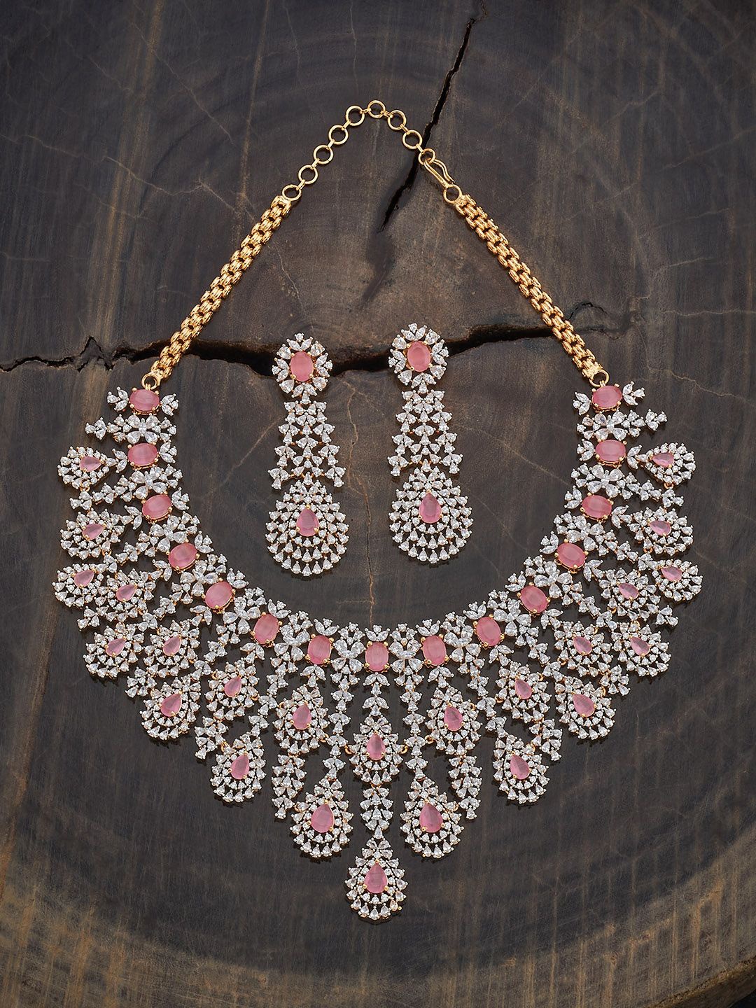

Kushal's Fashion Jewellery Gold-Plated CZ Studded Jewellery Set