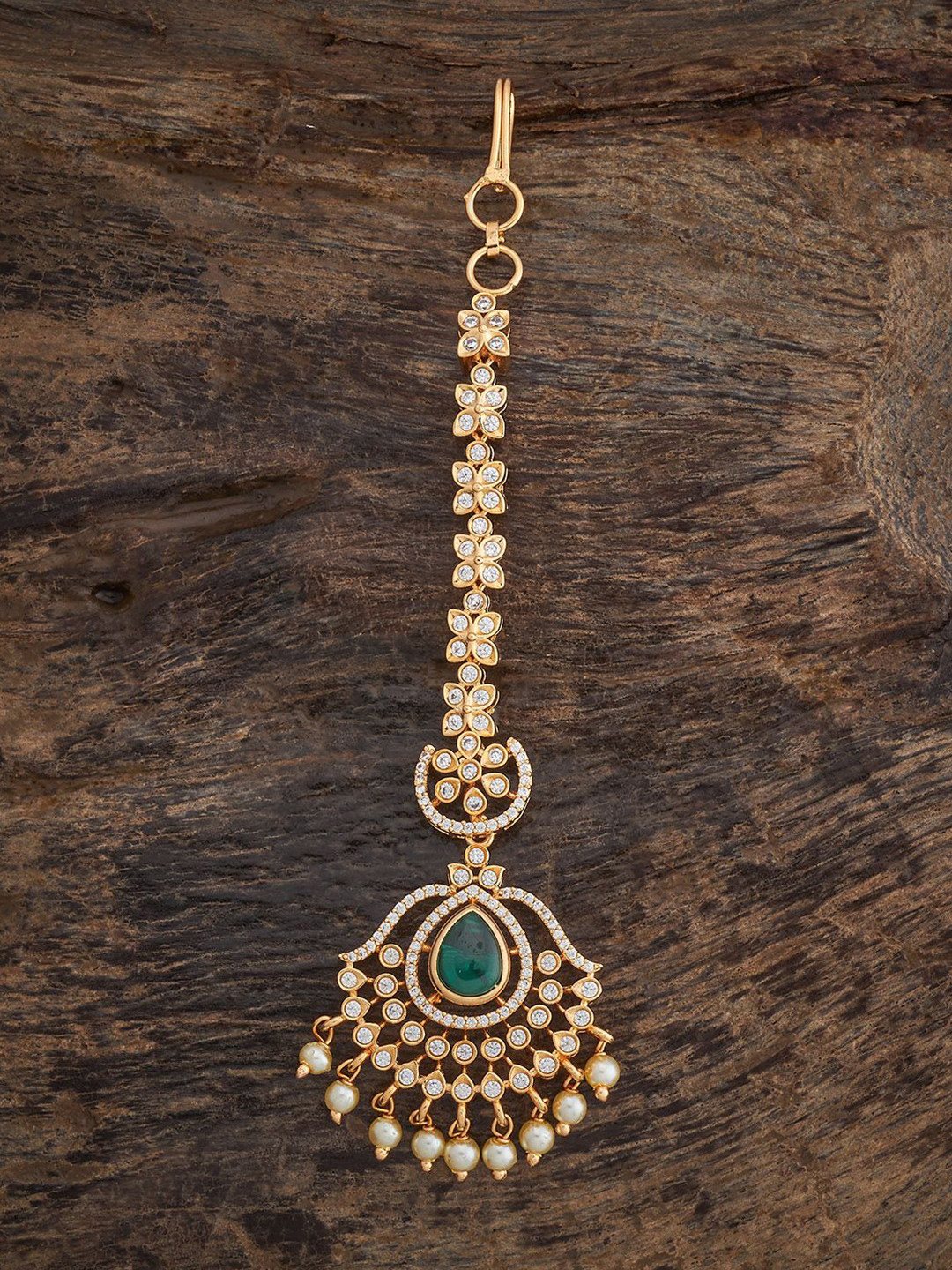 

Kushal's Fashion Jewellery Gold-Plated Maang Tikka