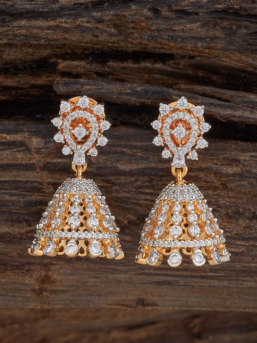 

Kushal's Fashion Jewellery Rhodium-Plated Dome Shaped Jhumkas, Silver