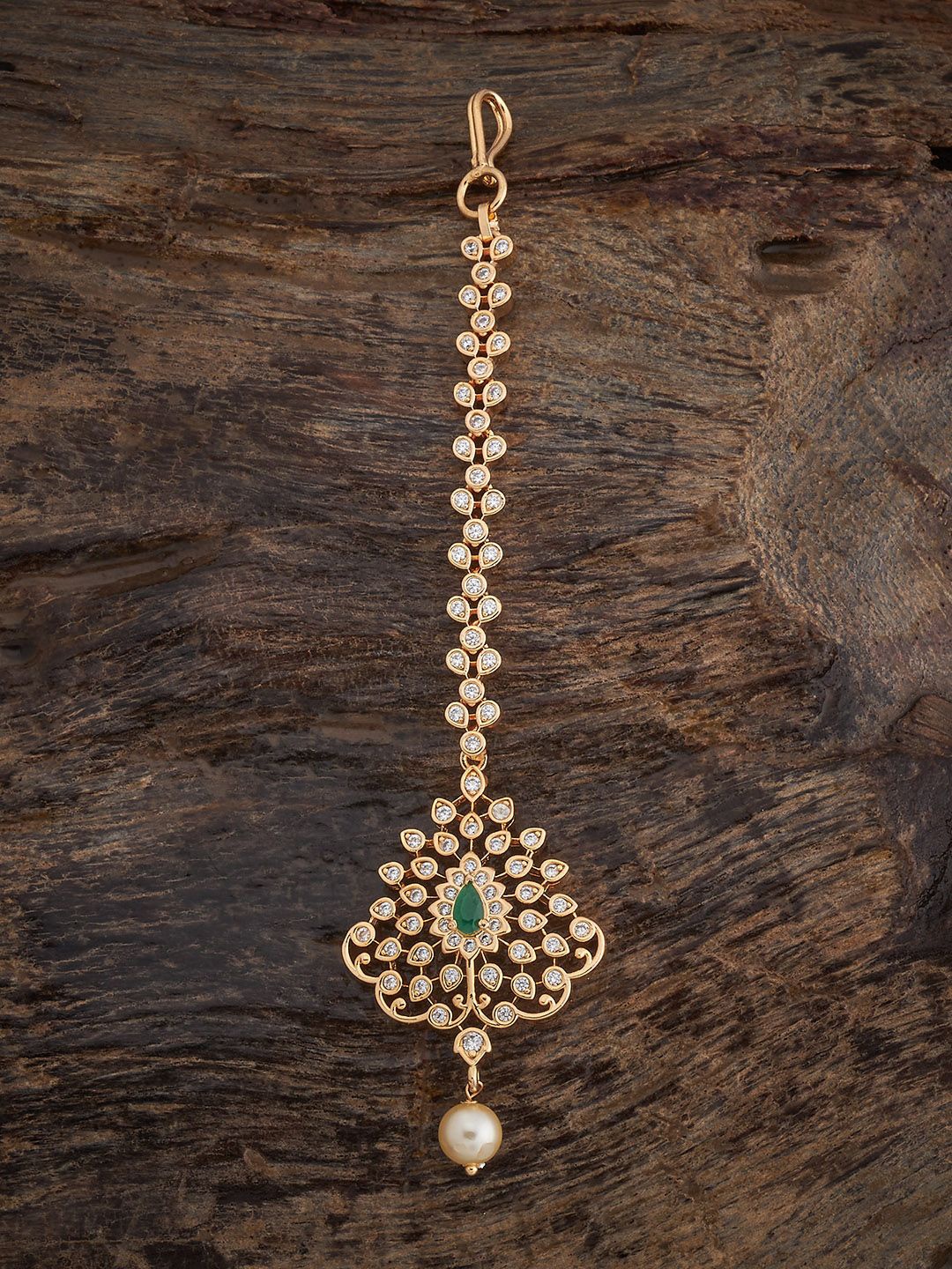 

Kushal's Fashion Jewellery Gold-Plated Maang Tikka