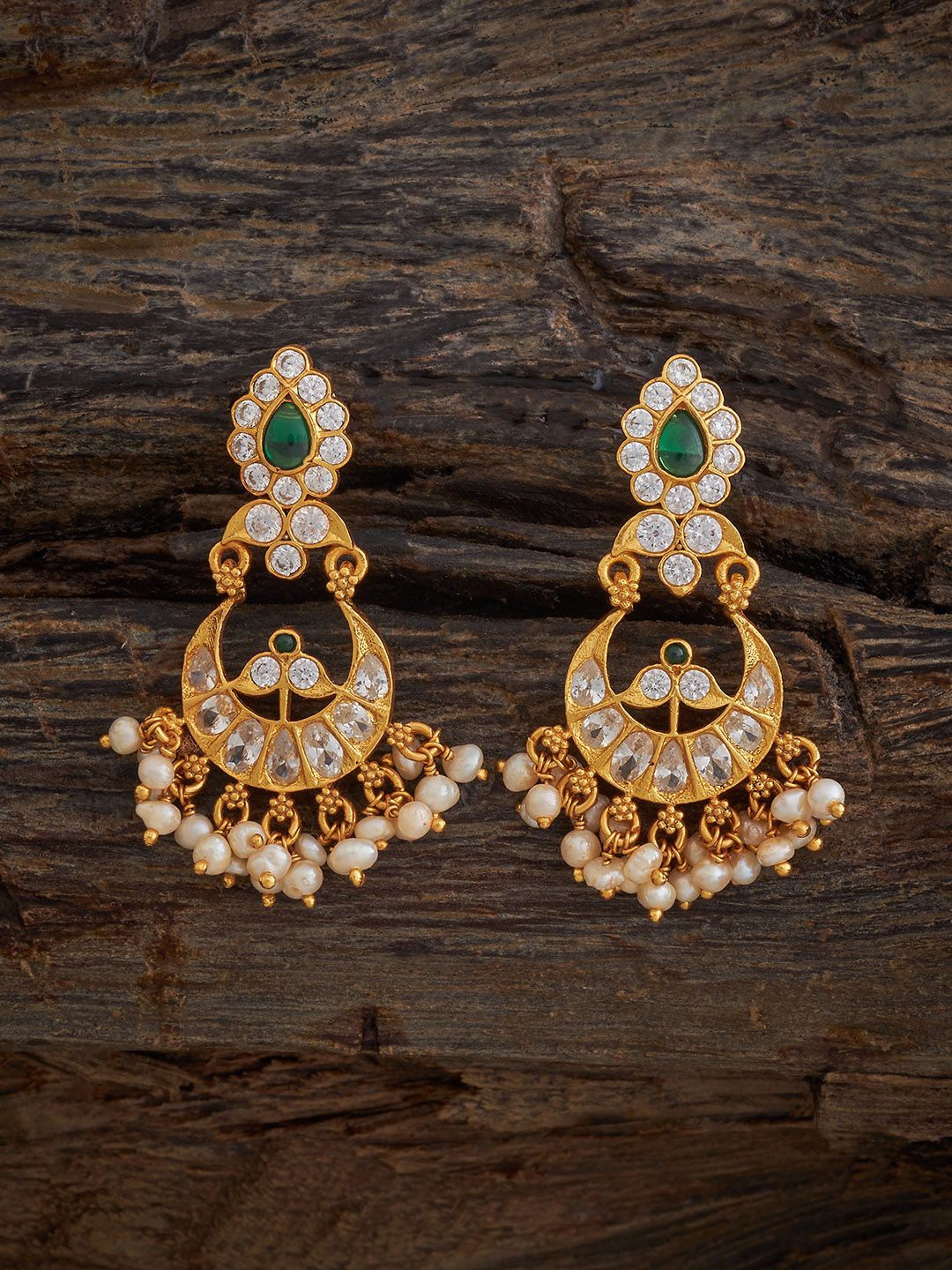 

Kushal's Fashion Jewellery 925 Sterling Silver Gold-Plated Spherical Chandbalis