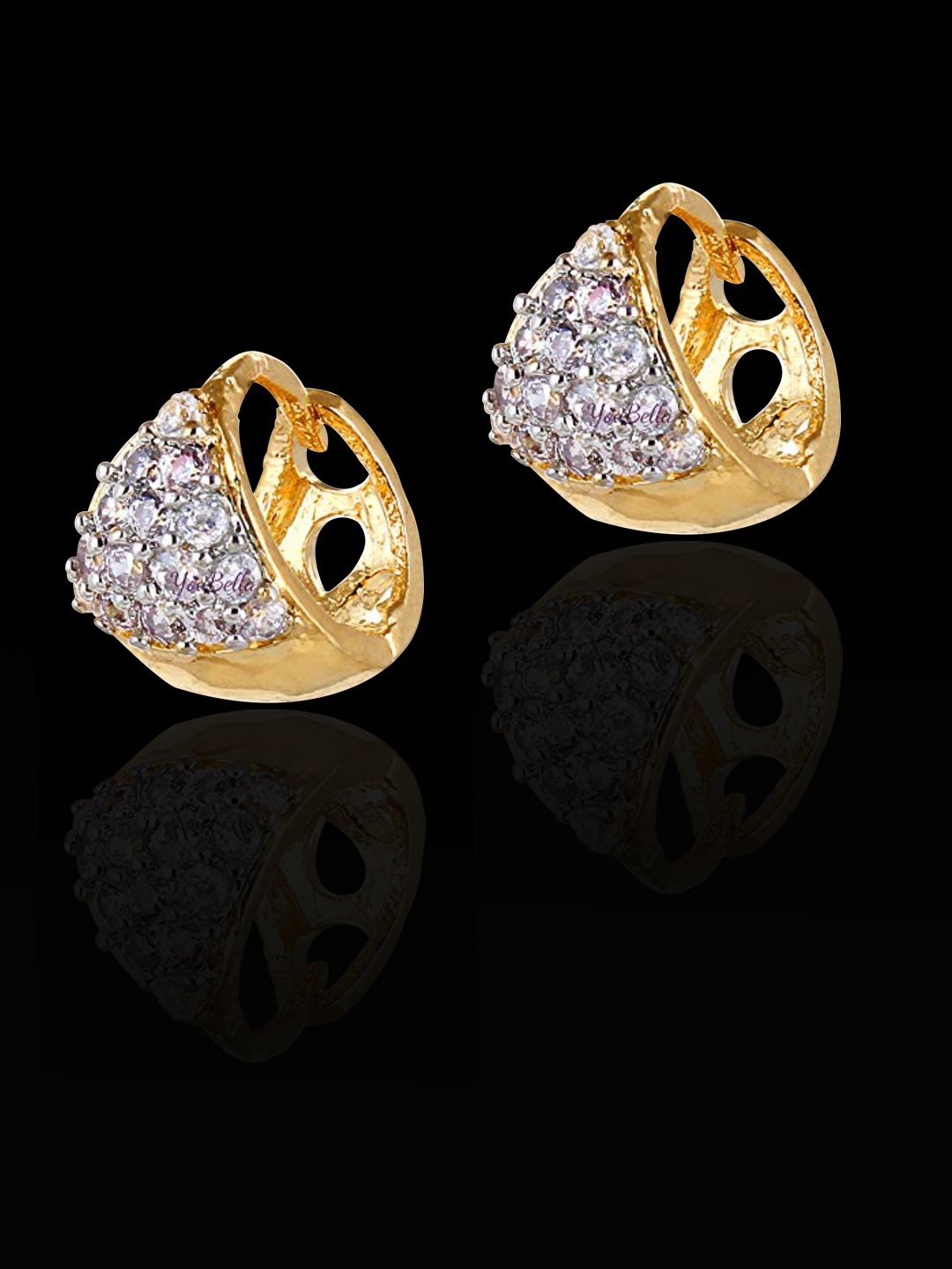 

DIVASTRI Gold-Plated Artificial Stones Studded Contemporary Studs