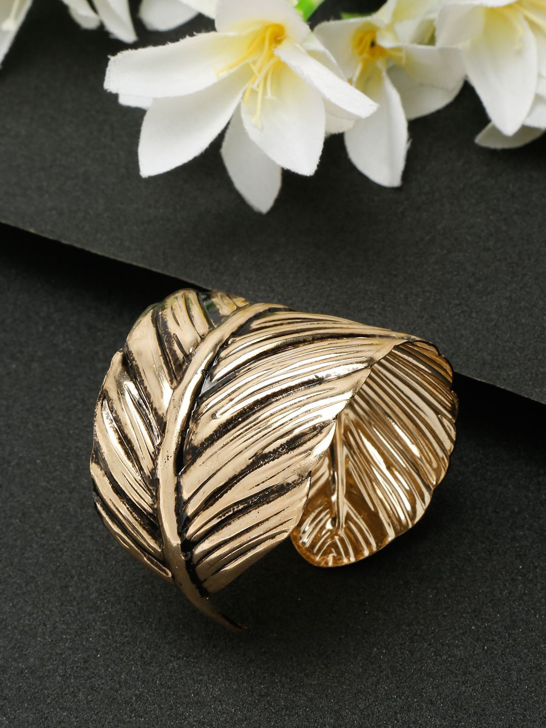 

DIVASTRI Oxidised Gold-Plated Cuff Bracelet
