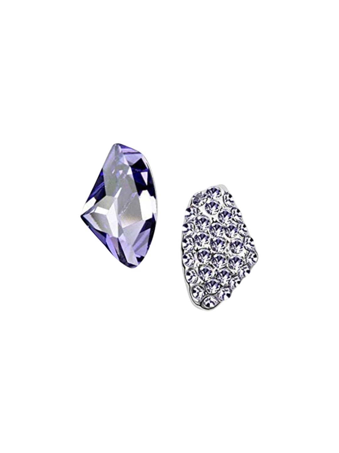 

DIVASTRI Silver-Plated Artificial Stones Studded Contemporary Shaped Studs
