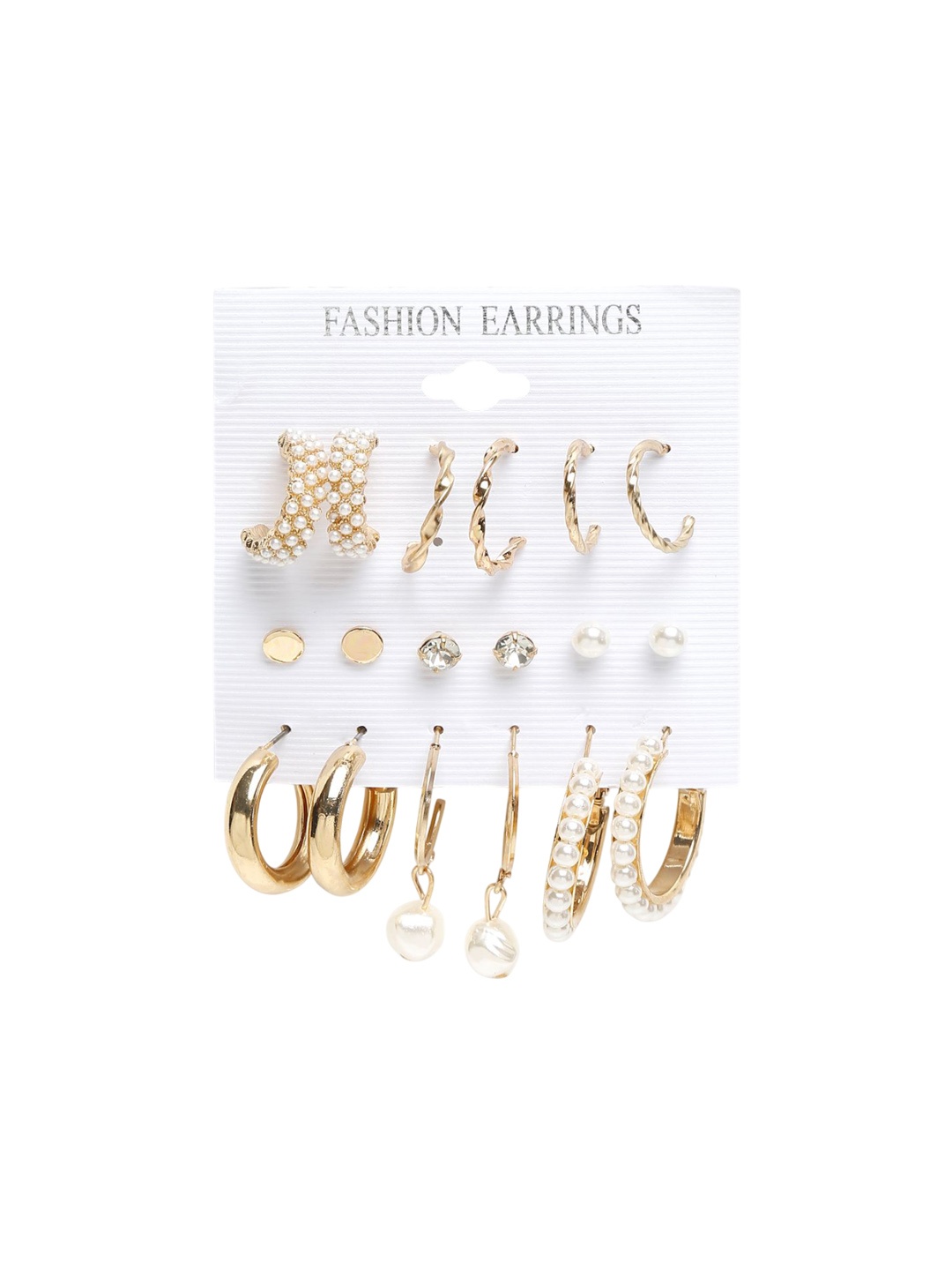 

DIVASTRI Gold-Plated Artificial Stones Studded Circular Shaped Studs Earrings