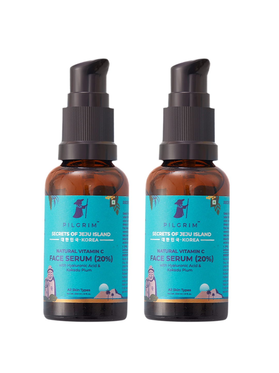 

Pilgrim 2-Pcs Vitamin C Serum 20% with Hyaluronic Acid for Youthful & Glowing Complexion, Teal