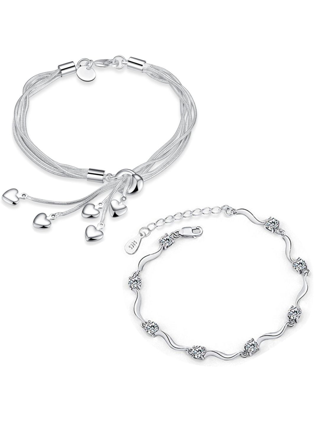 

DIVASTRI Set Of 2 Silver-Plated Wraparound Bracelet