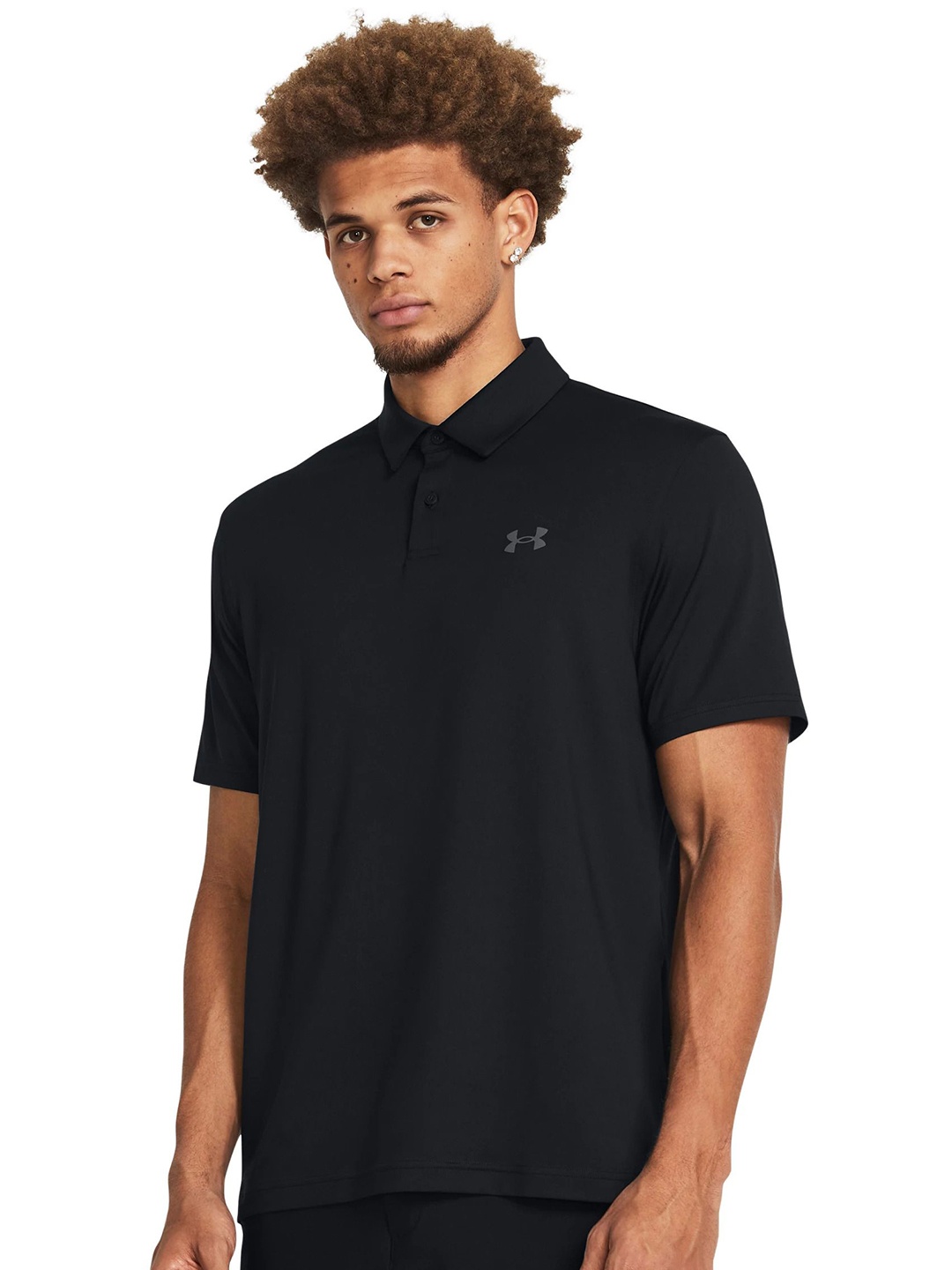 

UNDER ARMOUR Men Solid Polo Collar T-shirt, Black