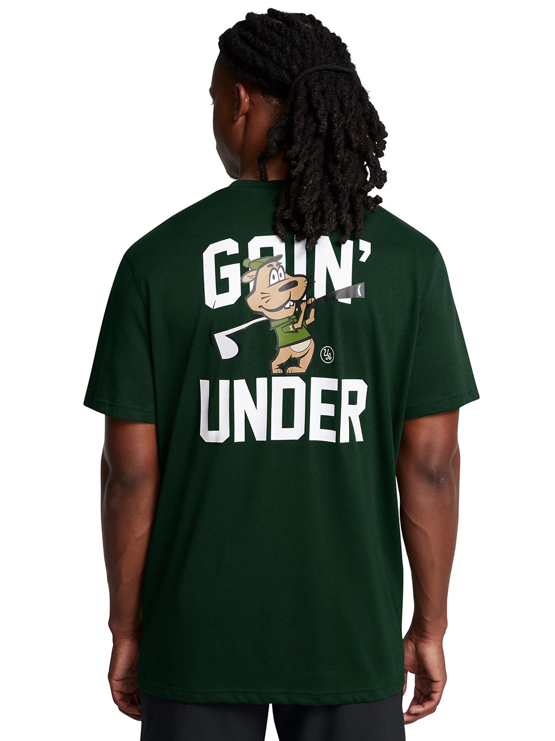 

UNDER ARMOUR Men Typography Printed Round Neck Cotton T-shirt, Green