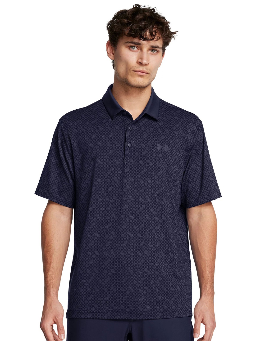 

UNDER ARMOUR Men Self Design Polo Collar Relaxed Fit T-shirt, Navy blue