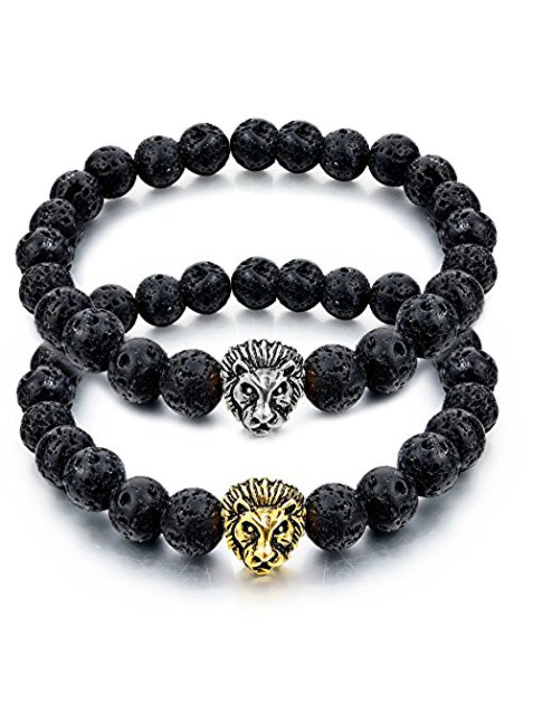 

DIVASTRI Set Of 2 Beaded Elasticated Bracelet, Black