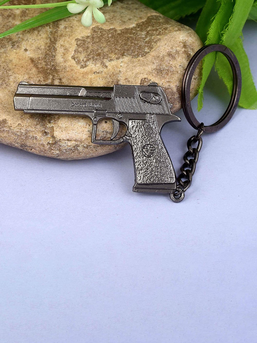 

MEMOIR Gun Shaped Key Chain, Silver