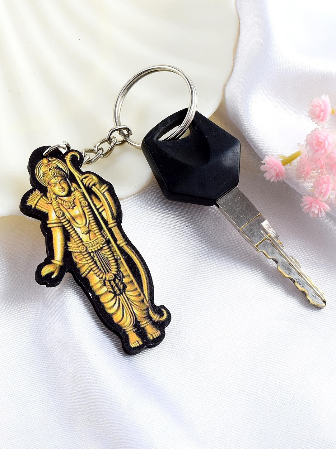 

MEMOIR Printed Ayodhya Murti Ram Lalla Key Chain, Black
